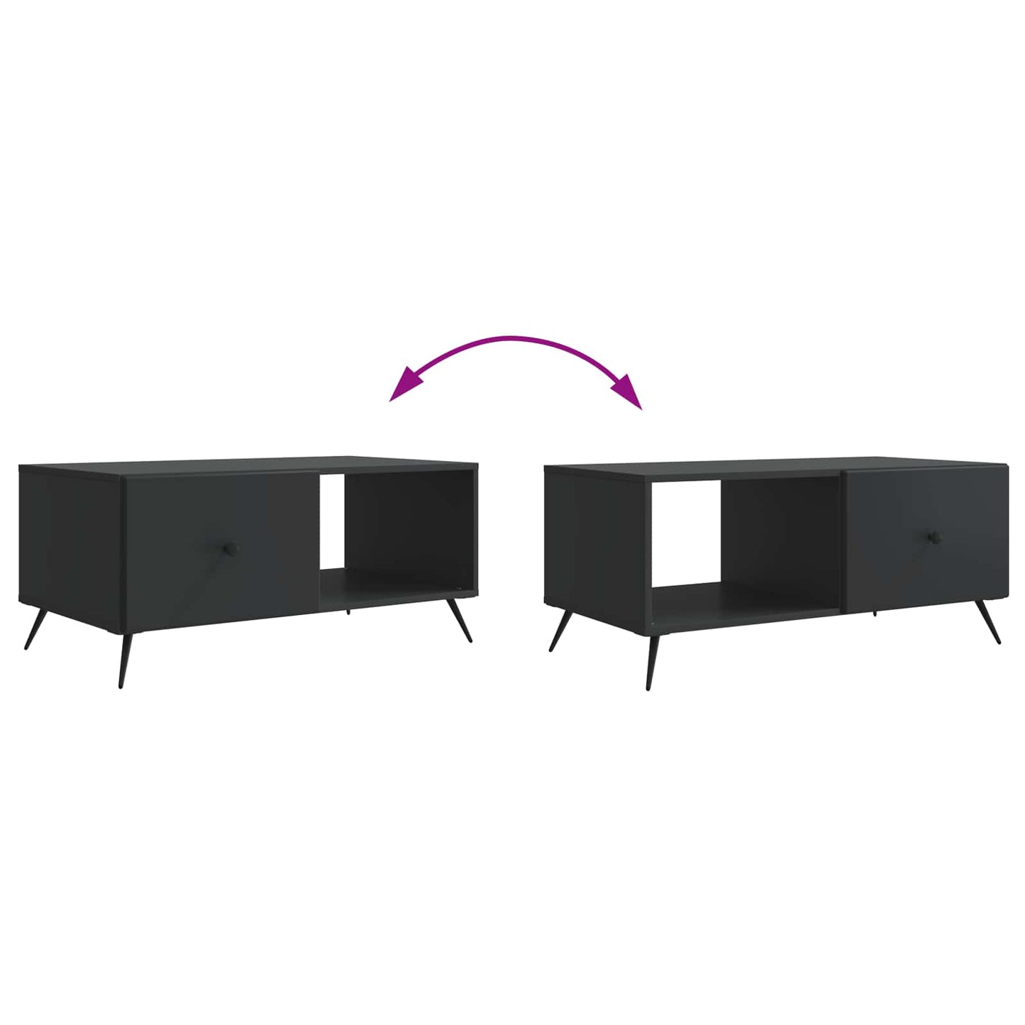 Coffee Table Black 90 x 50 x 40 cm Engineered Wood