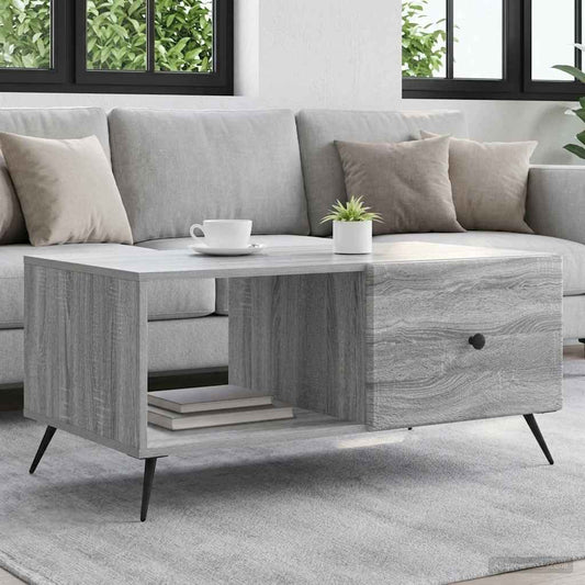 Coffee Table Grey Sonoma 90 x 50 x 40 cm Engineered Wood