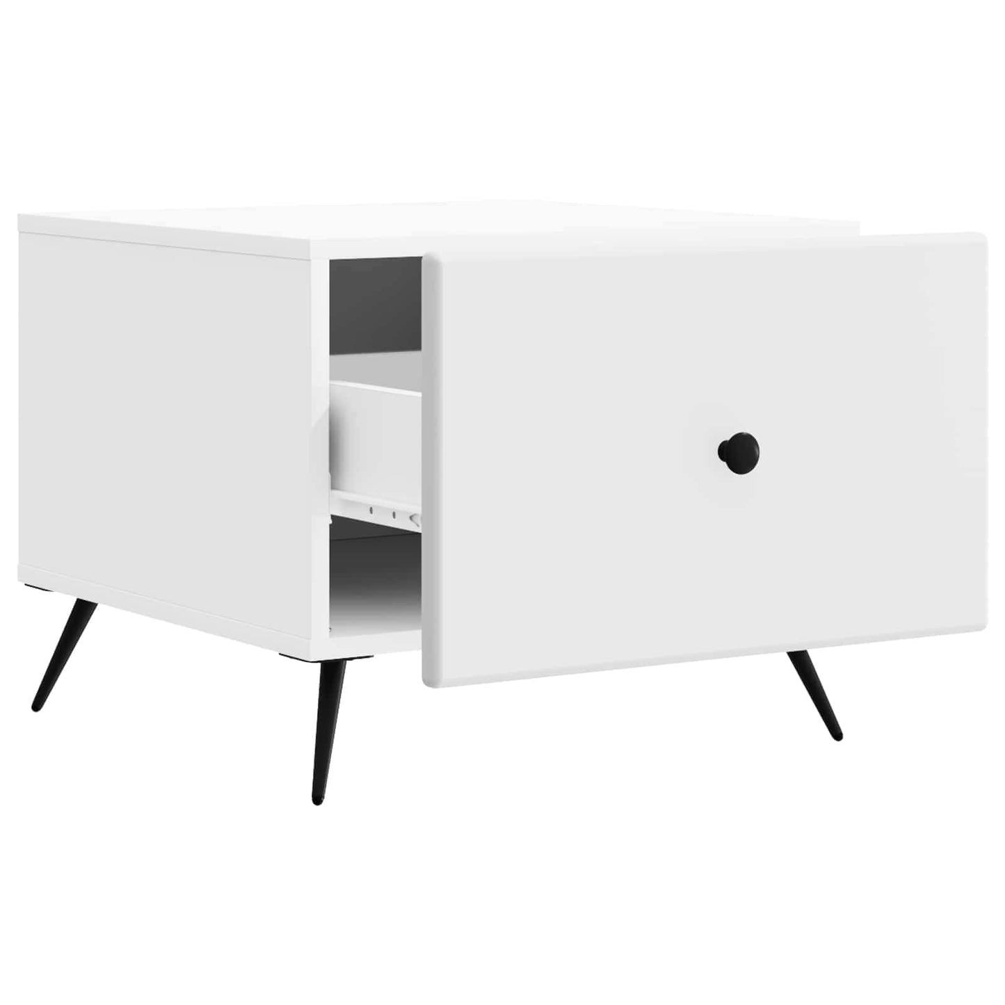 Coffee Table with Drawer White 49 x 50 x 40 cm Engineered Wood