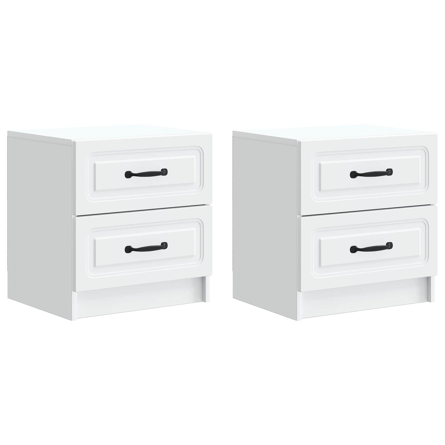 Bedside Cabinet 2 pcs White 43 x 34.5 x 44.5 cm Engineered Wood