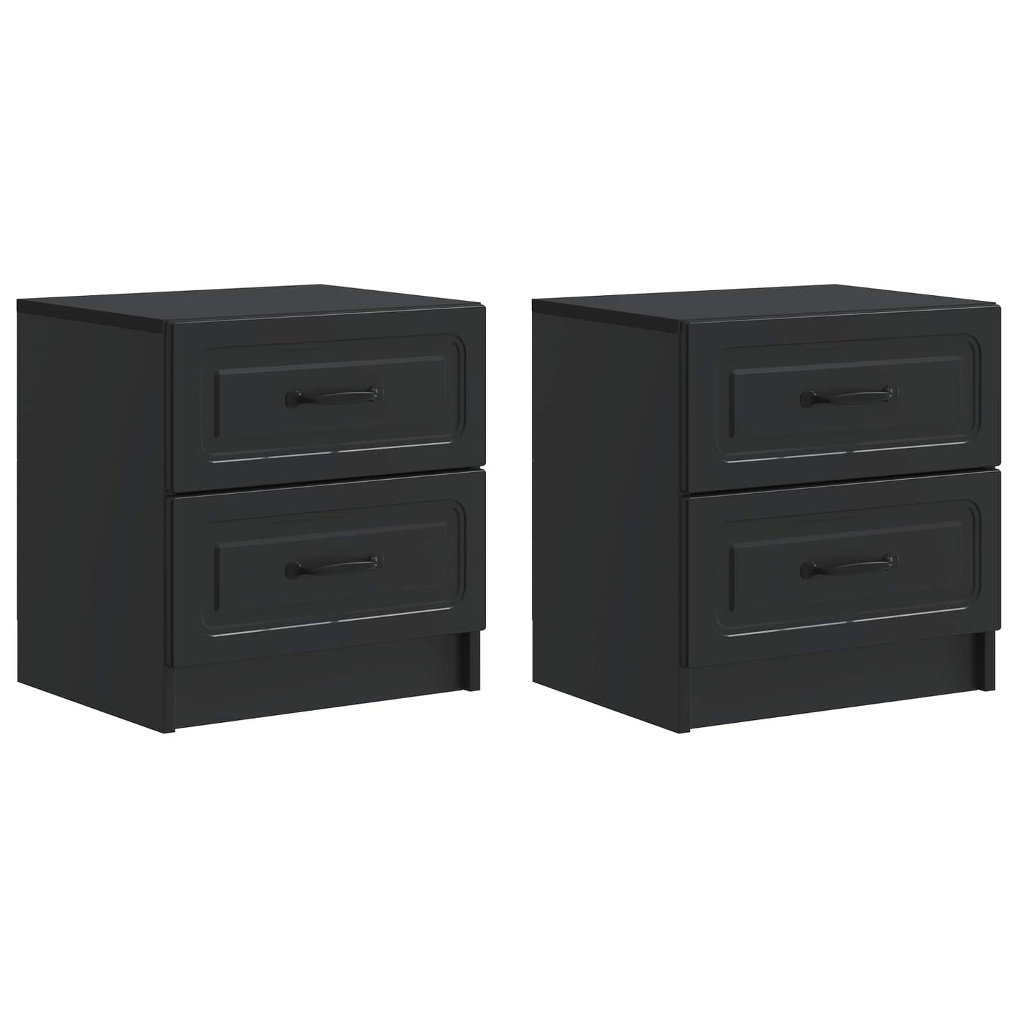 Bedside Cabinet 2 pcs Black 43 x 34.5 x 44.5 cm Engineered Wood