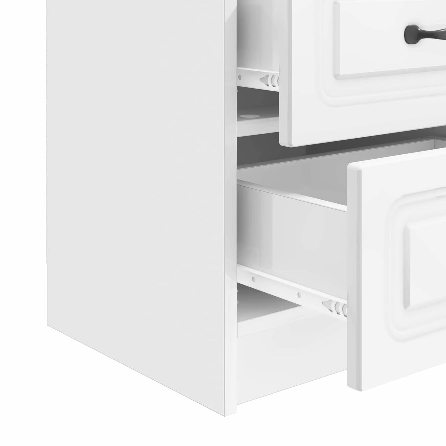 Bedside Cabinet High Gloss White 43 x 34.5 x 44.5 cm