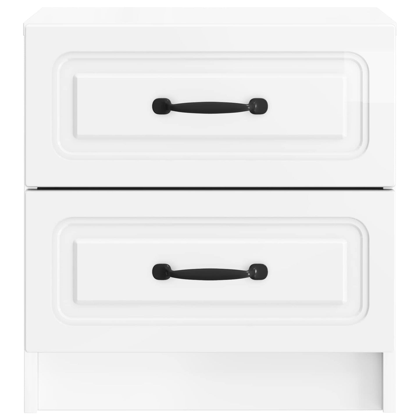 Bedside Cabinet High Gloss White 43 x 34.5 x 44.5 cm