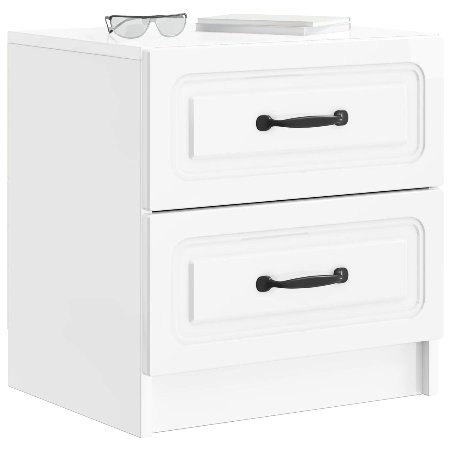 Bedside Cabinet High Gloss White 43 x 34.5 x 44.5 cm
