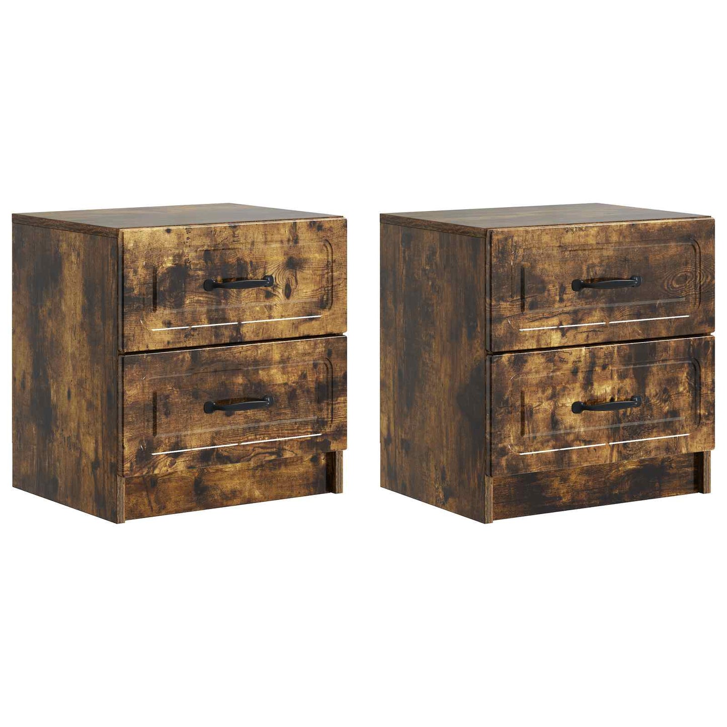 Bedside Cabinet 2 pcs Smoked Oak 43 x 34.5 x 44.5 cm
