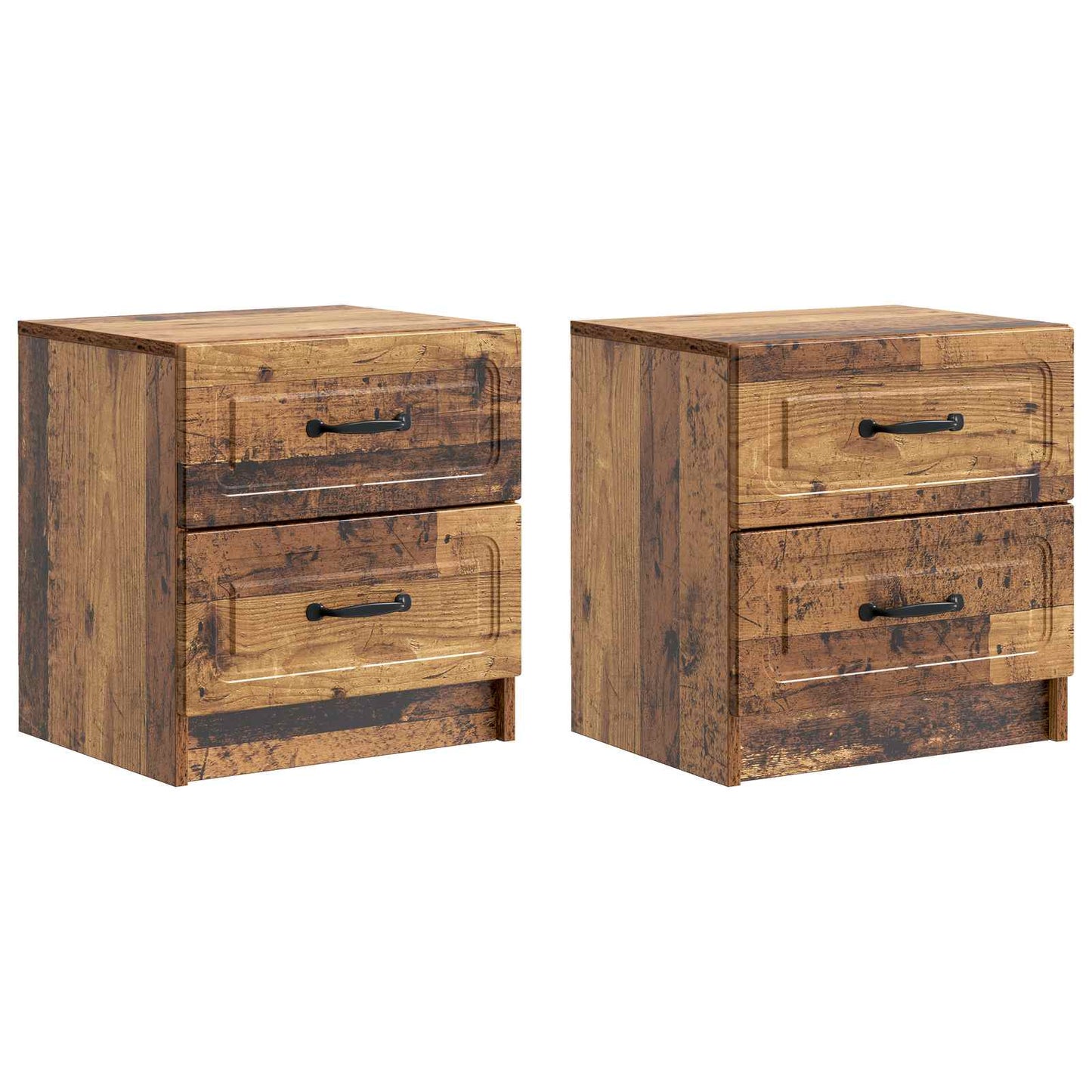 Bedside Cabinet with Drawer 2 pcs Old Wood 43 x 34.5 x 44.5 cm