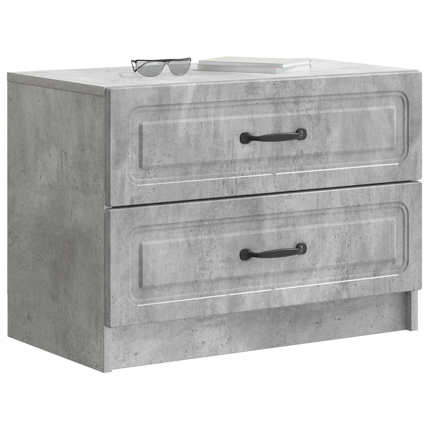 Bedside Cabinet with Drawer Concrete Grey 62 x 34.5 x 44.5 cm