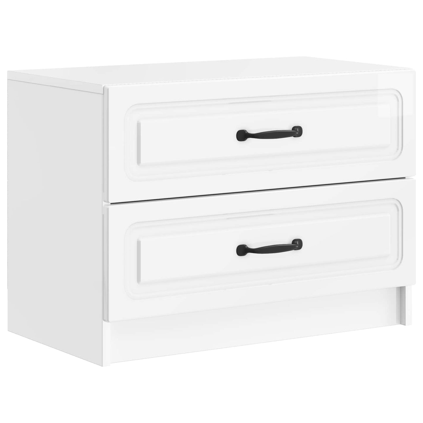 Bedside Cabinet High Gloss White 62 x 34.5 x 44.5 cm