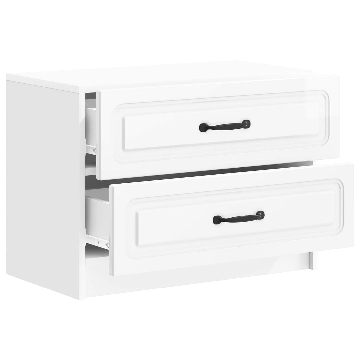 Bedside Cabinet High Gloss White 62 x 34.5 x 44.5 cm