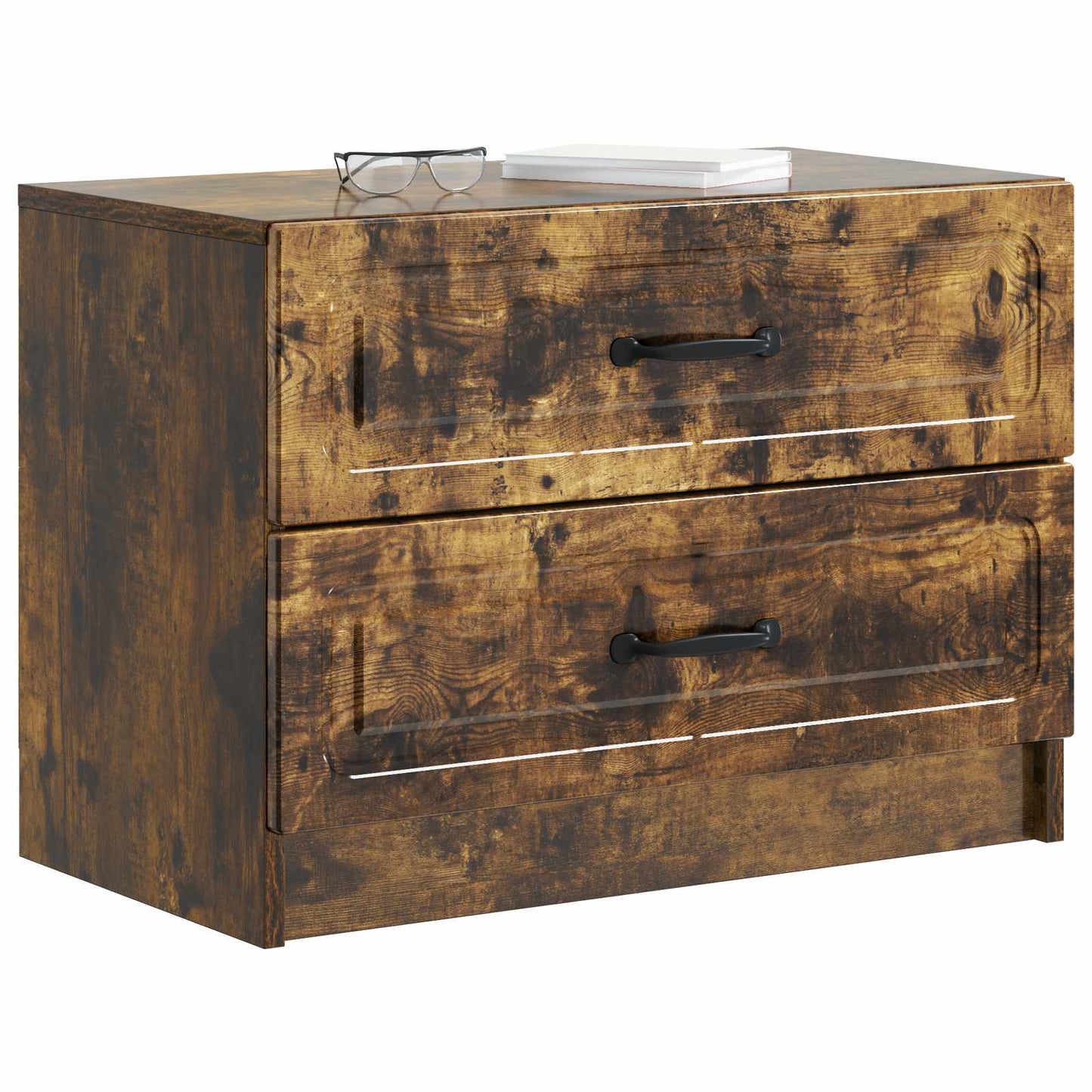 Bedside Cabinet Smoked Oak 62 x 34.5 x 44.5 cm Engineered Wood