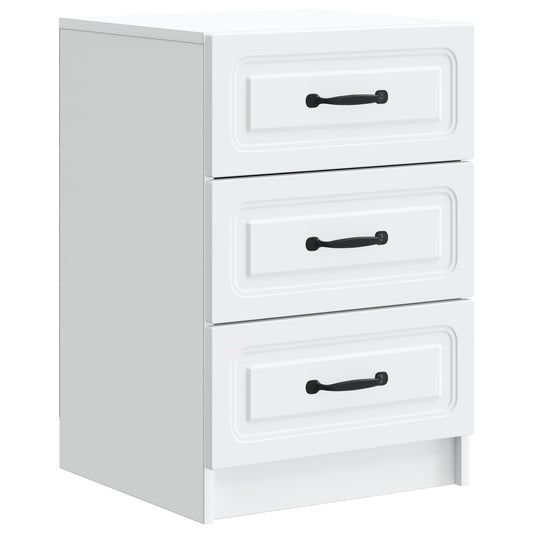 Bedside Cabinet White 43 x 41 x 63.5 cm Engineered Wood