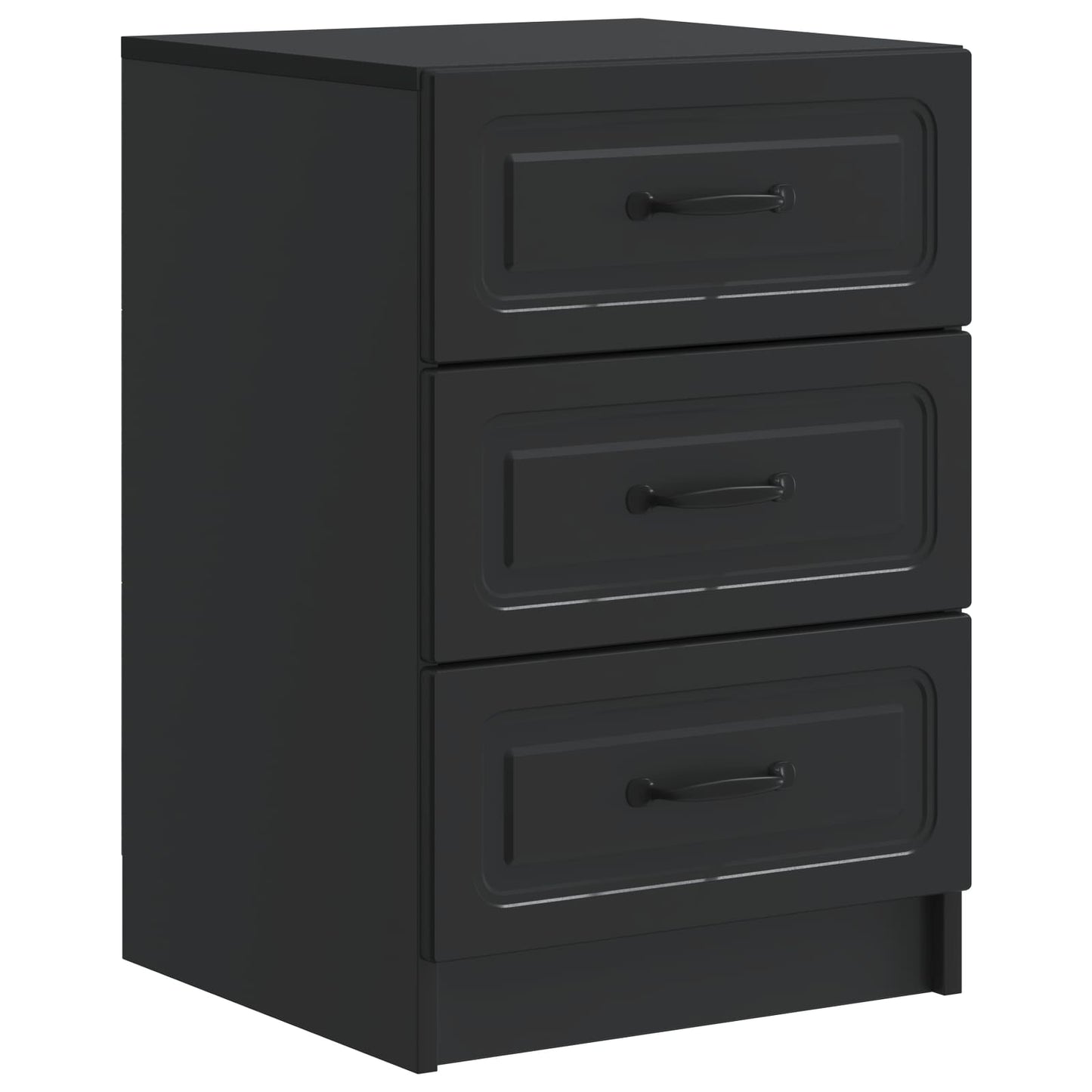 Bedside Cabinet Black 43 x 41 x 63.5 cm Engineered Wood