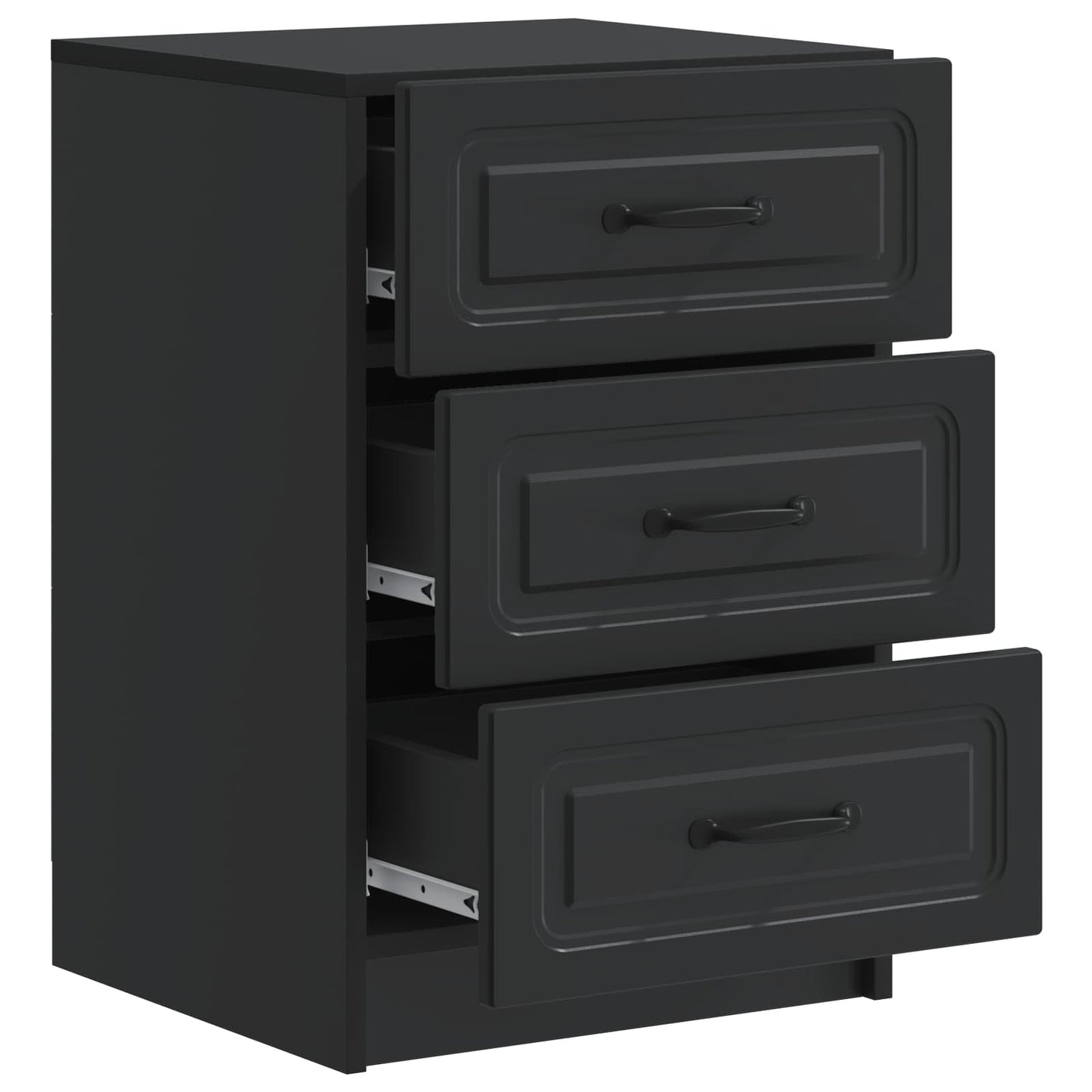 Bedside Cabinet Black 43 x 41 x 63.5 cm Engineered Wood