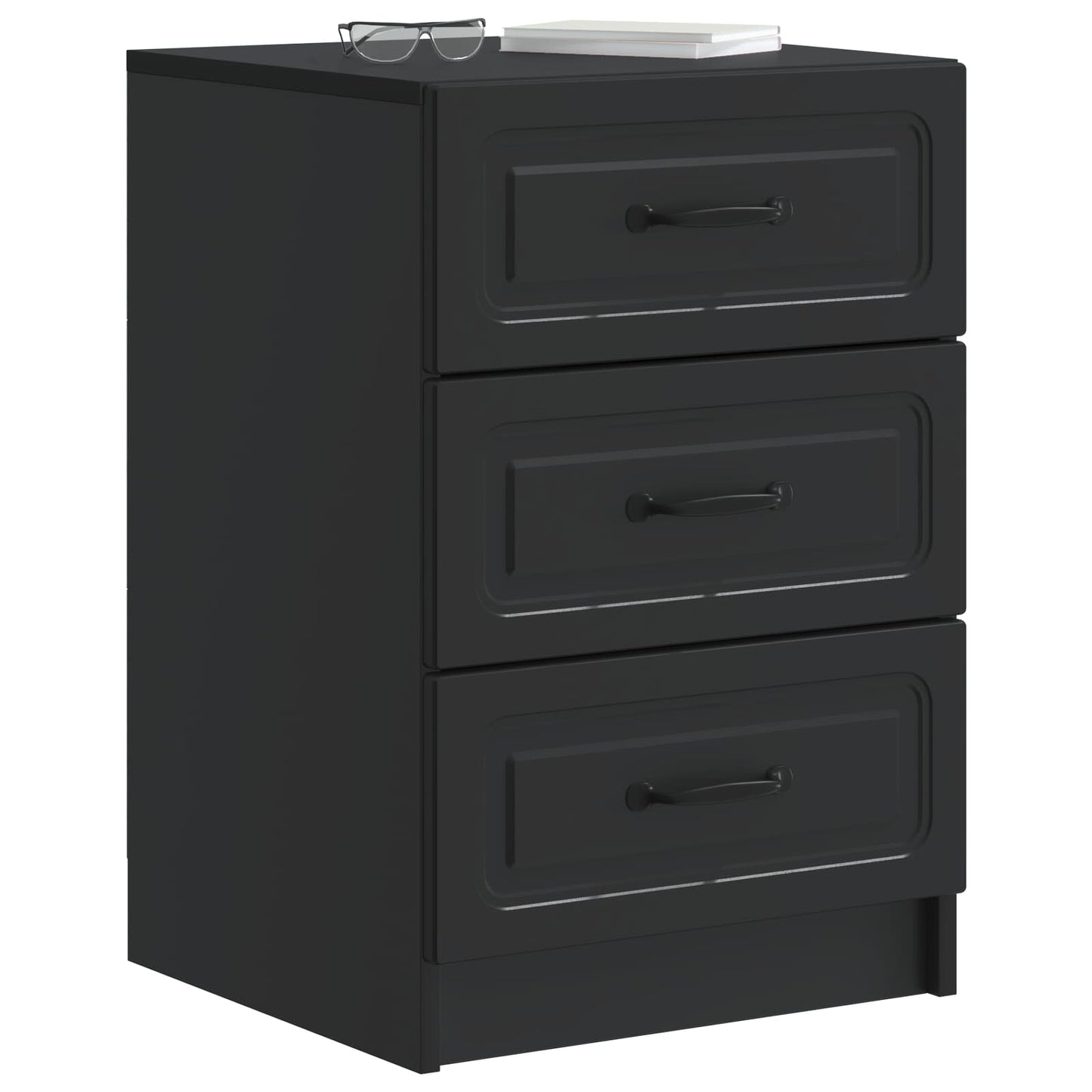 Bedside Cabinet Black 43 x 41 x 63.5 cm Engineered Wood