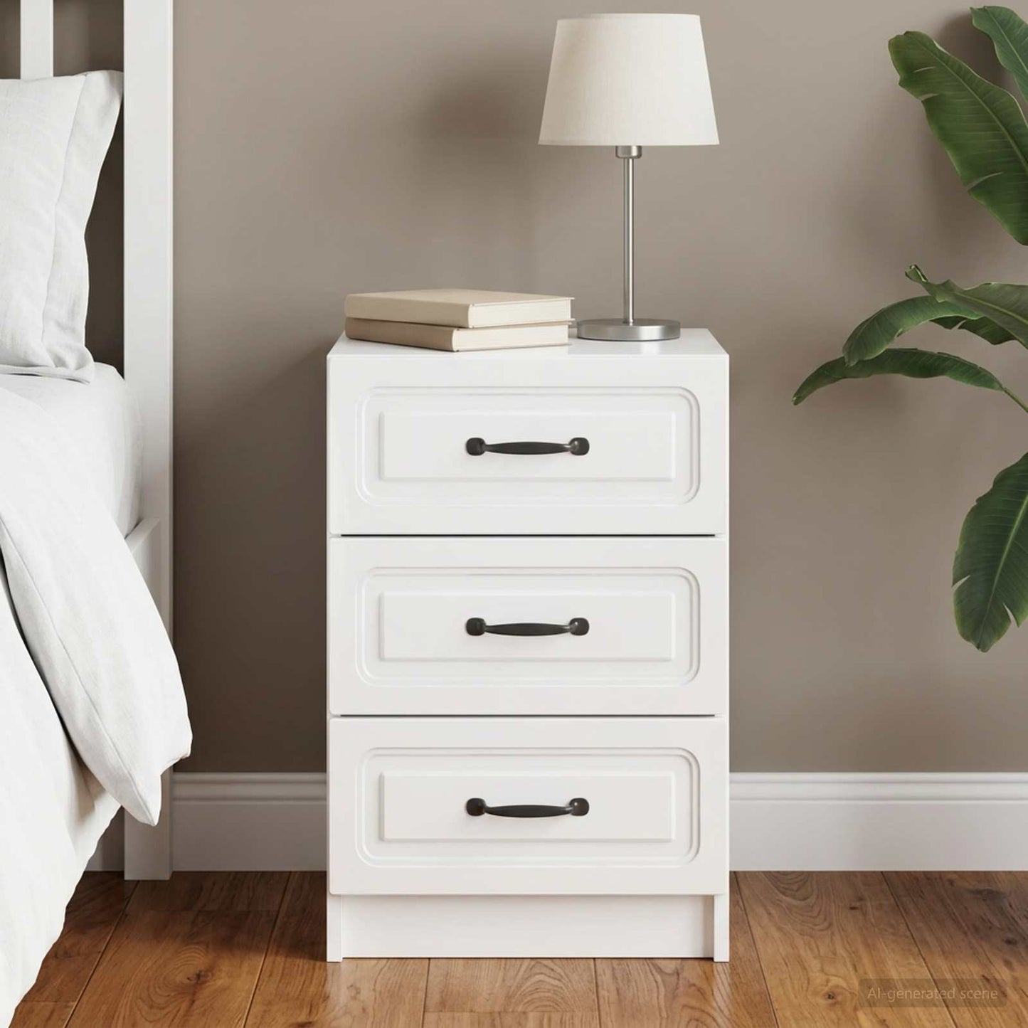 Bedside Cabinet with Drawer High Gloss White 43 x 41 x 63.5 cm