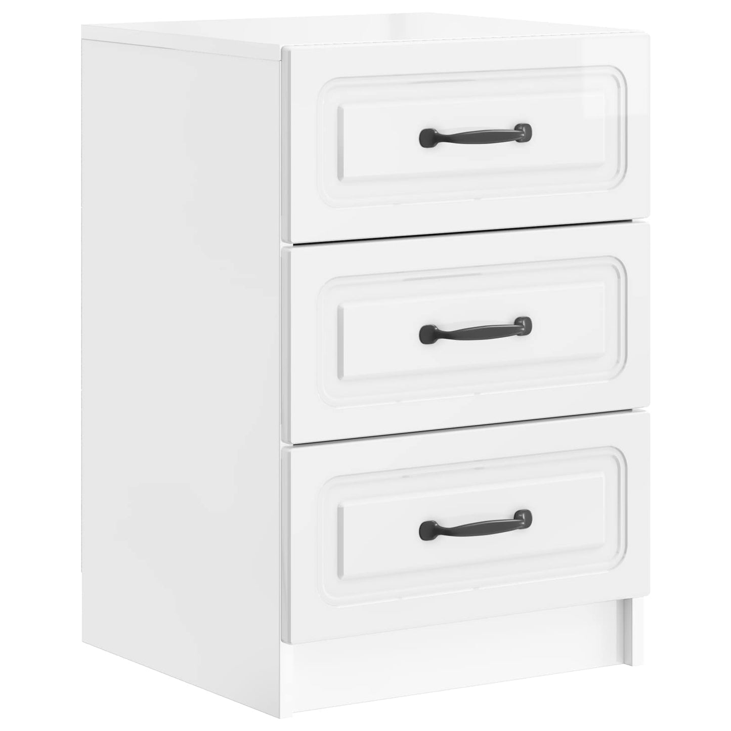 Bedside Cabinet with Drawer High Gloss White 43 x 41 x 63.5 cm