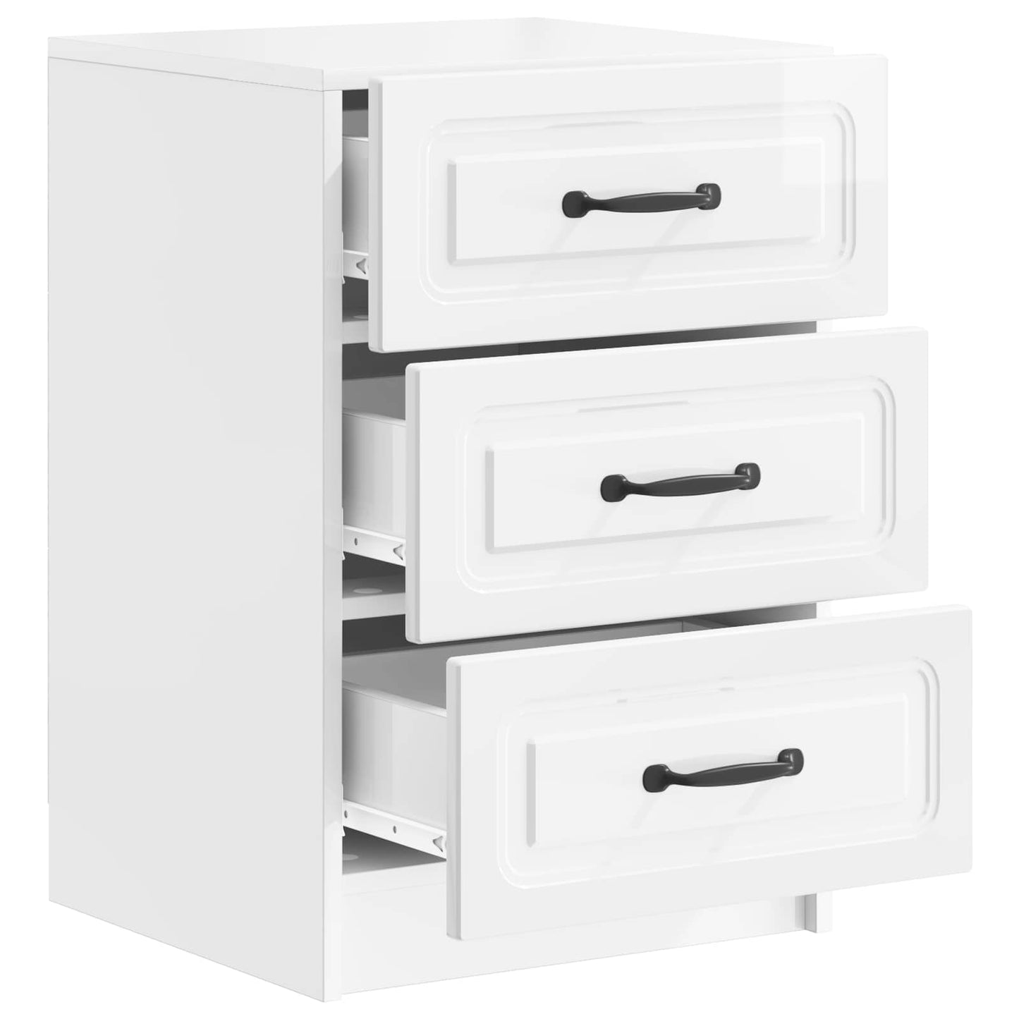 Bedside Cabinet with Drawer High Gloss White 43 x 41 x 63.5 cm