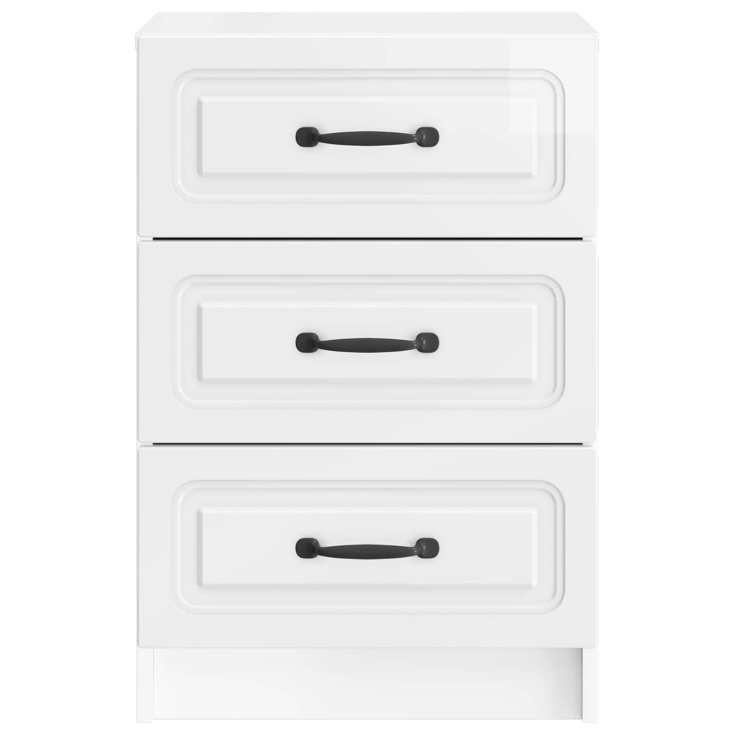Bedside Cabinet with Drawer High Gloss White 43 x 41 x 63.5 cm