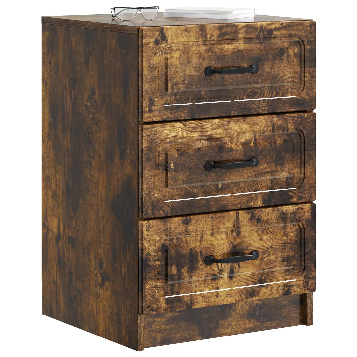 Bedside Cabinet Smoked Oak 43 x 41 x 63.5 cm Engineered Wood