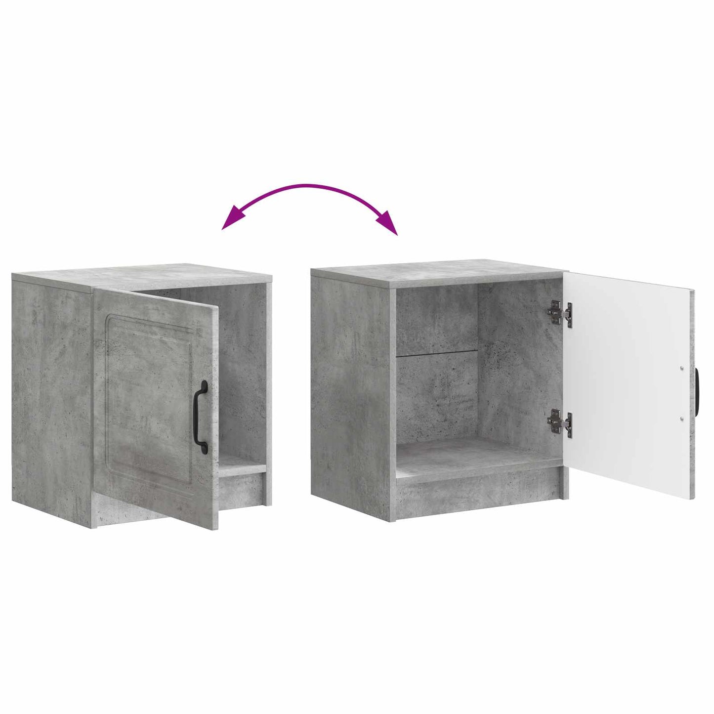 Bedside Cabinet 2 pcs Concrete Grey 43 x 34.5 x 47 cm