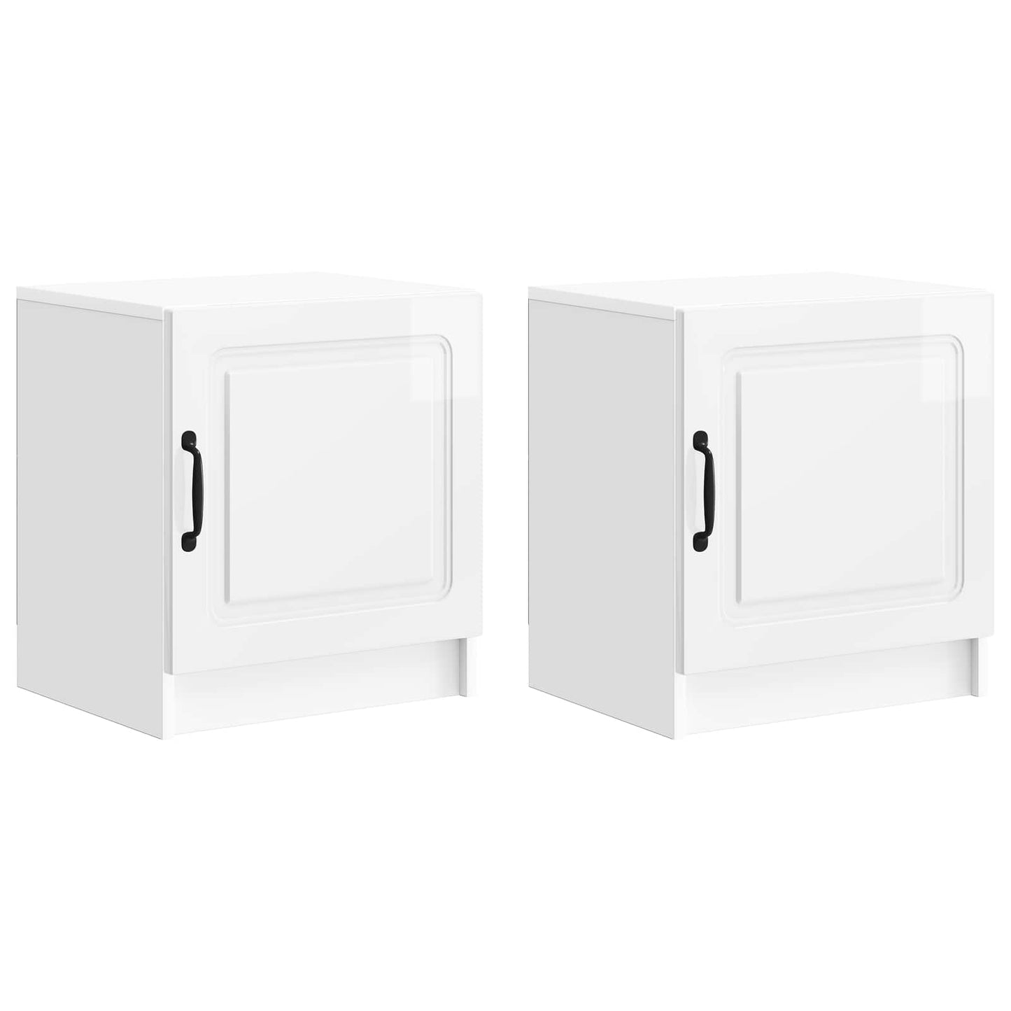 Bedside Cabinet 2 pcs High Gloss White 43 x 34.5 x 47 cm