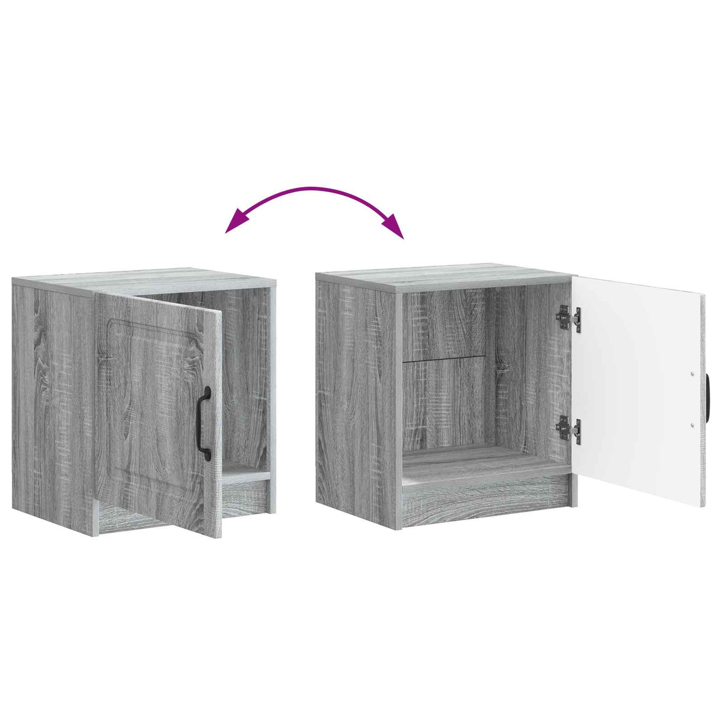 Bedside Cabinet Grey Sonoma 43 x 34.5 x 47 cm Engineered Wood