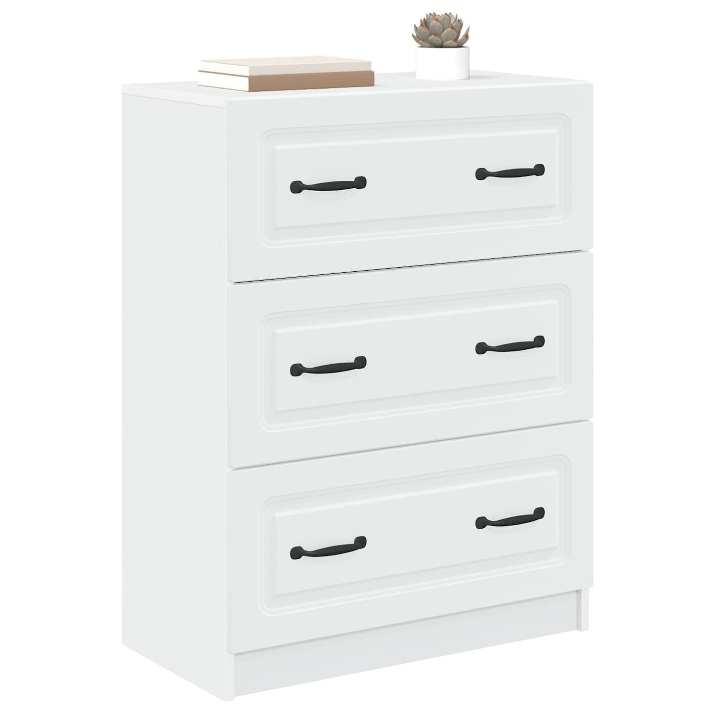 Drawer Cabinet White 66 x 34.5 x 87 cm Engineered Wood