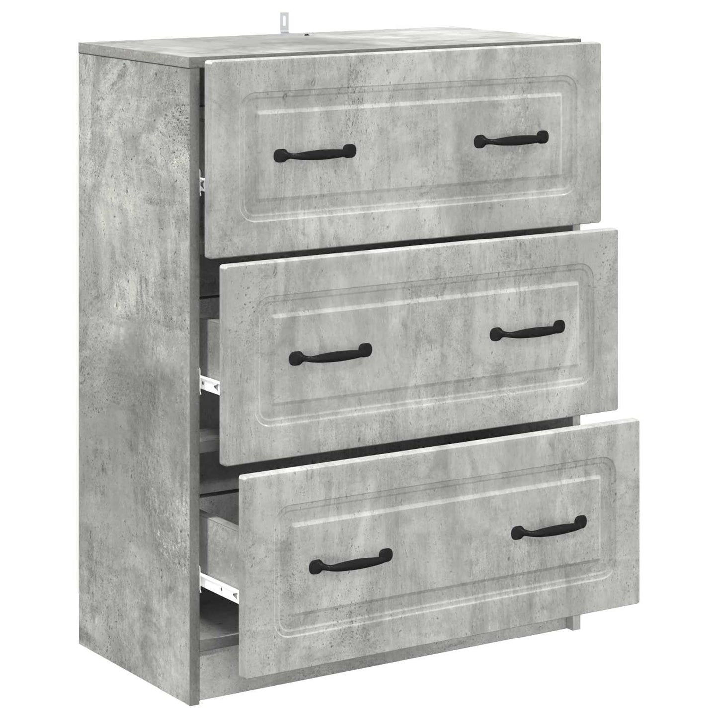 Drawer Cabinet Concrete Grey 66 x 34.5 x 87 cm Engineered Wood