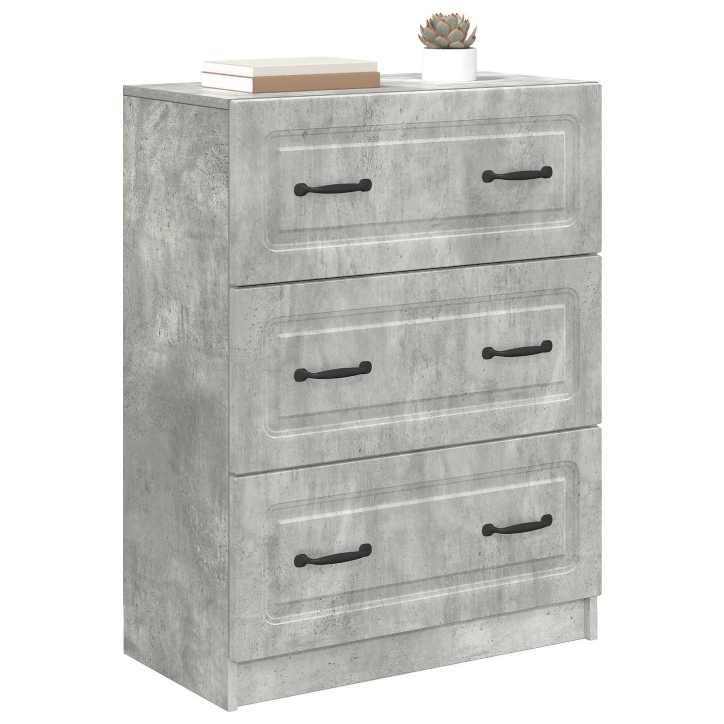 Drawer Cabinet Concrete Grey 66 x 34.5 x 87 cm Engineered Wood