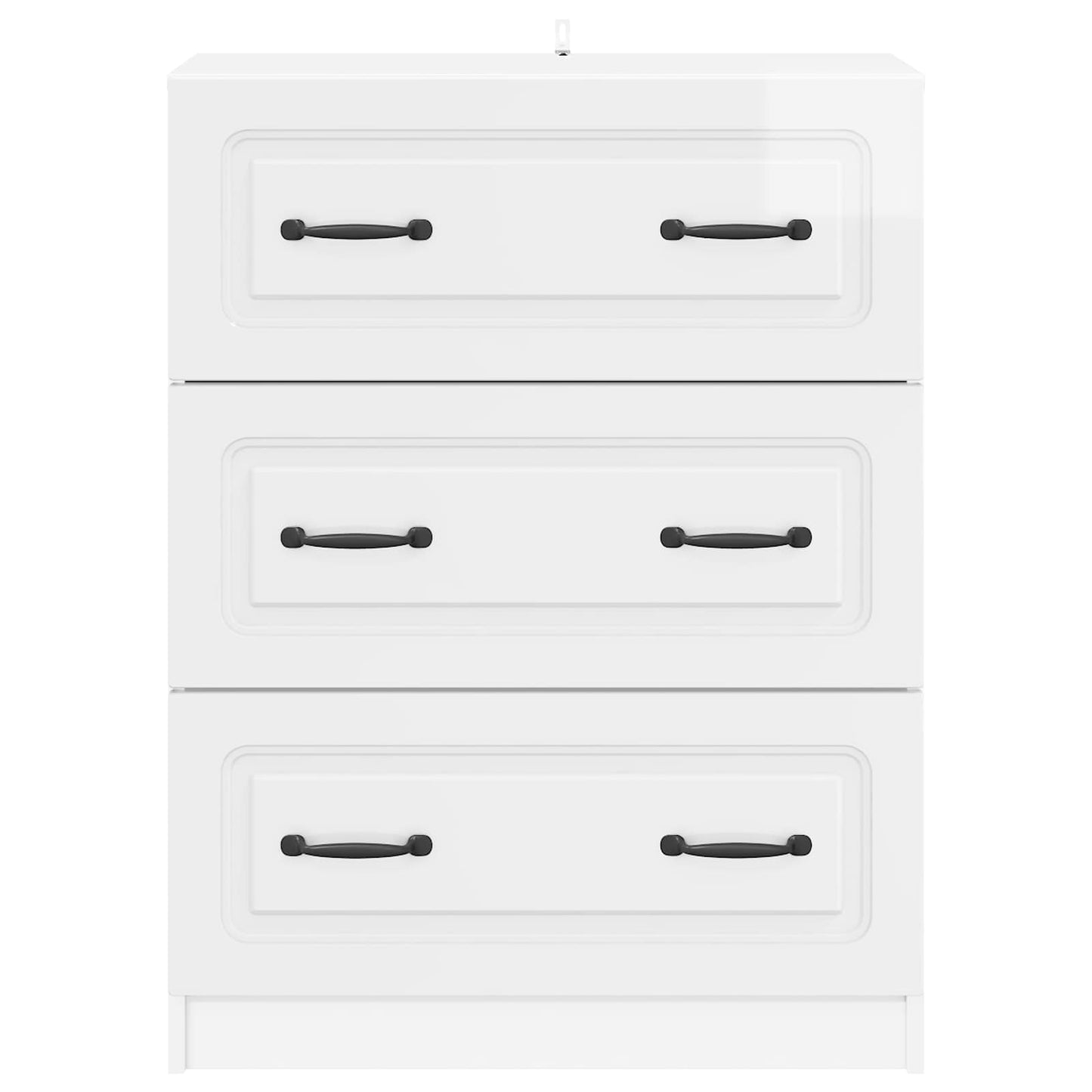 Drawer Cabinet High Gloss White 66 x 34.5 x 87 cm