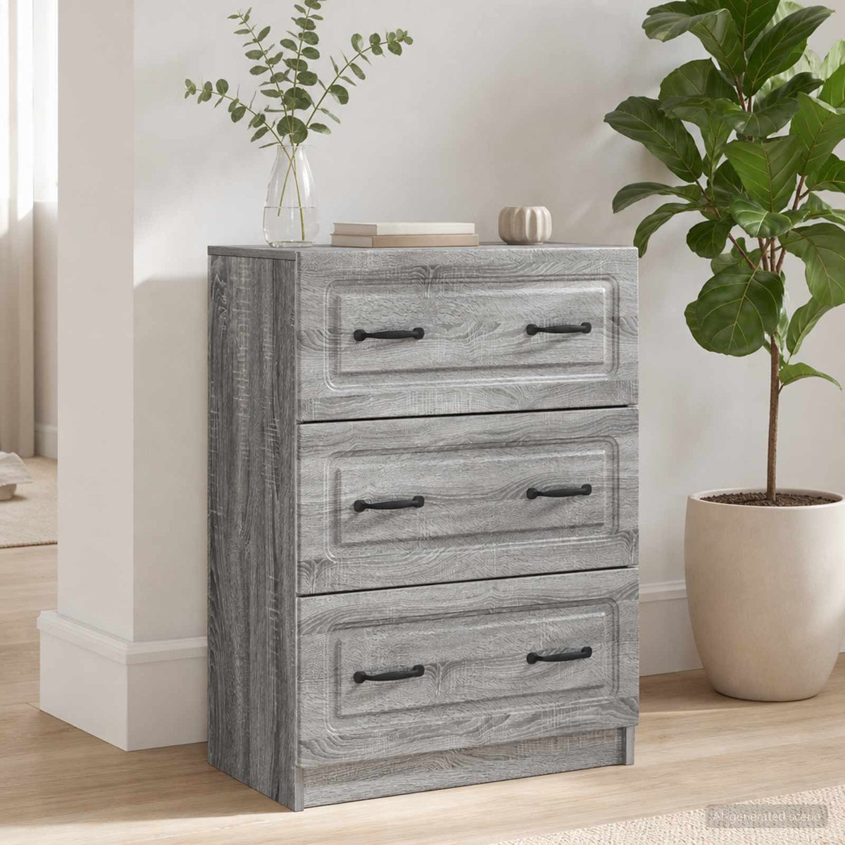 Drawer Cabinet 66 x 34.5 x 87 cm Engineered Wood Grey Sonoma