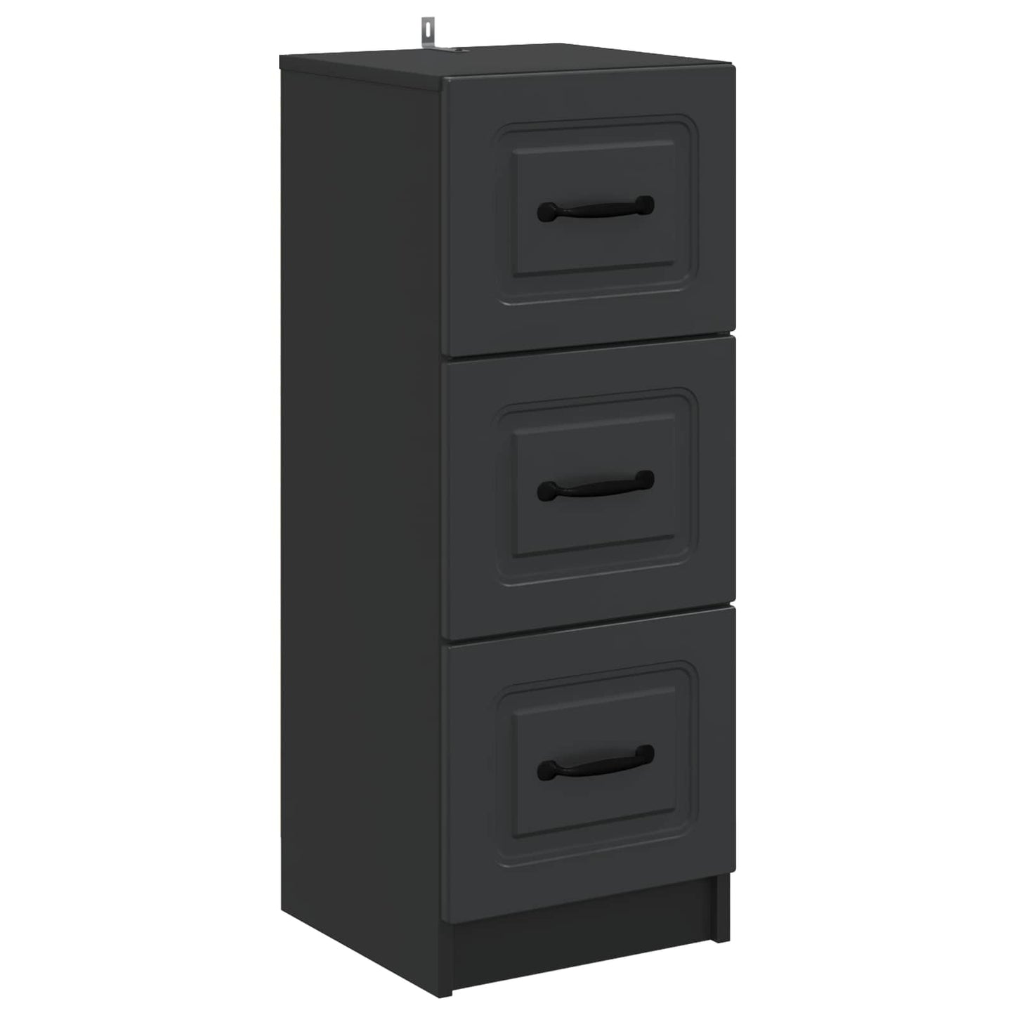 Drawer Cabinet Black 33 x 34.5 x 87 cm Engineered Wood