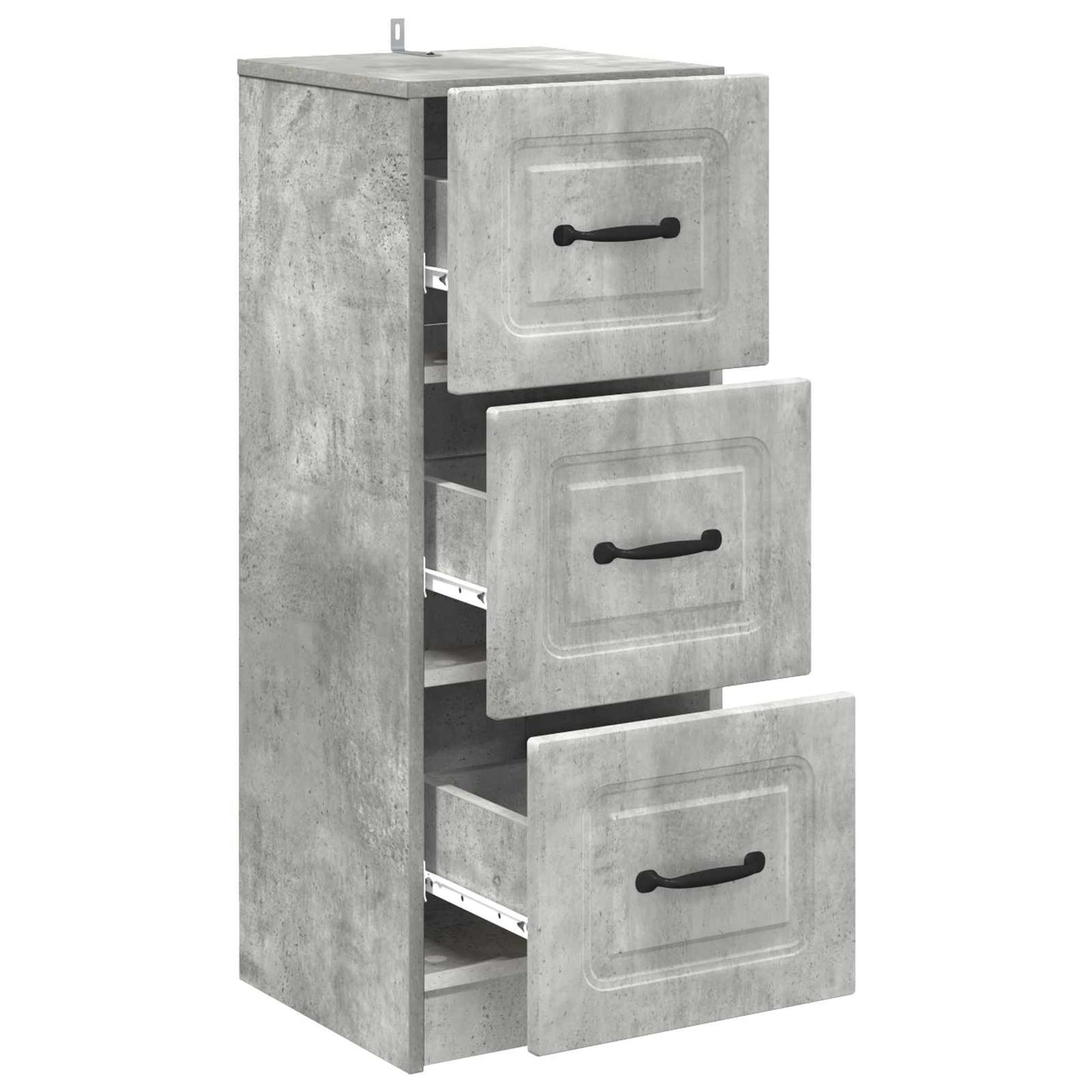 Drawer Cabinet Concrete Grey 33 x 34.5 x 87 cm Engineered Wood