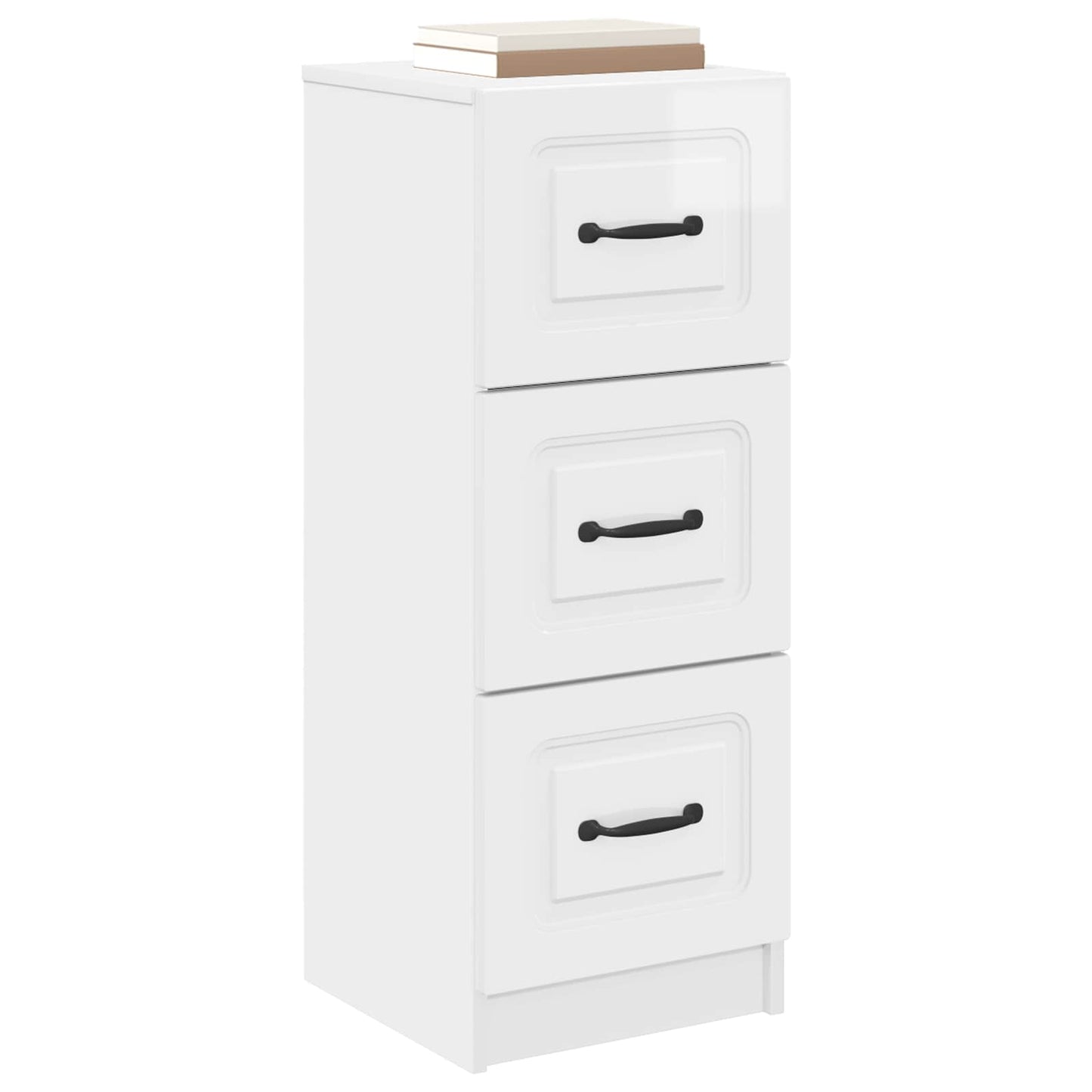 Drawer Cabinet High Gloss White 33 x 34.5 x 87 cm