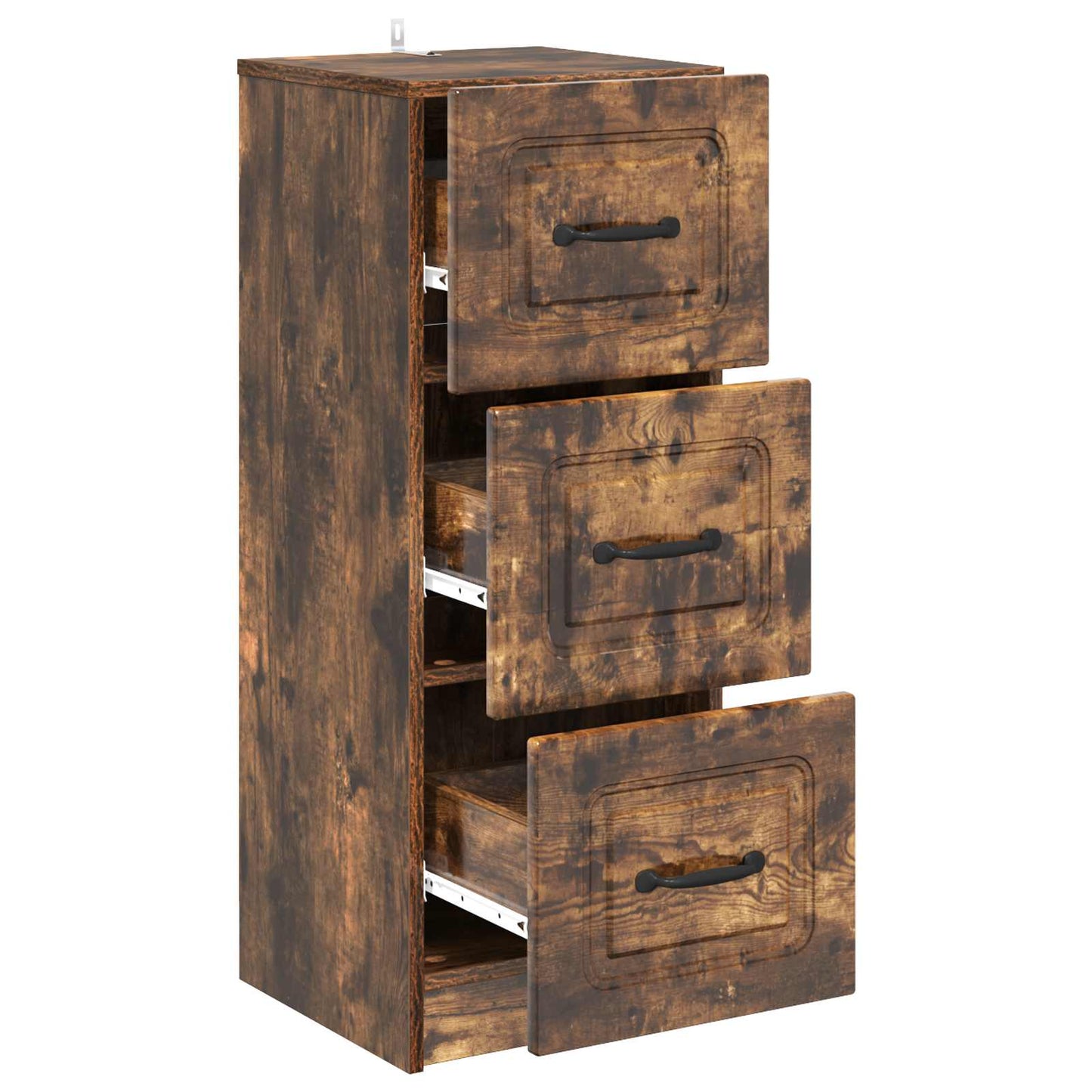 Drawer Cabinet Smoked Oak 33 x 34.5 x 87 cm Engineered Wood