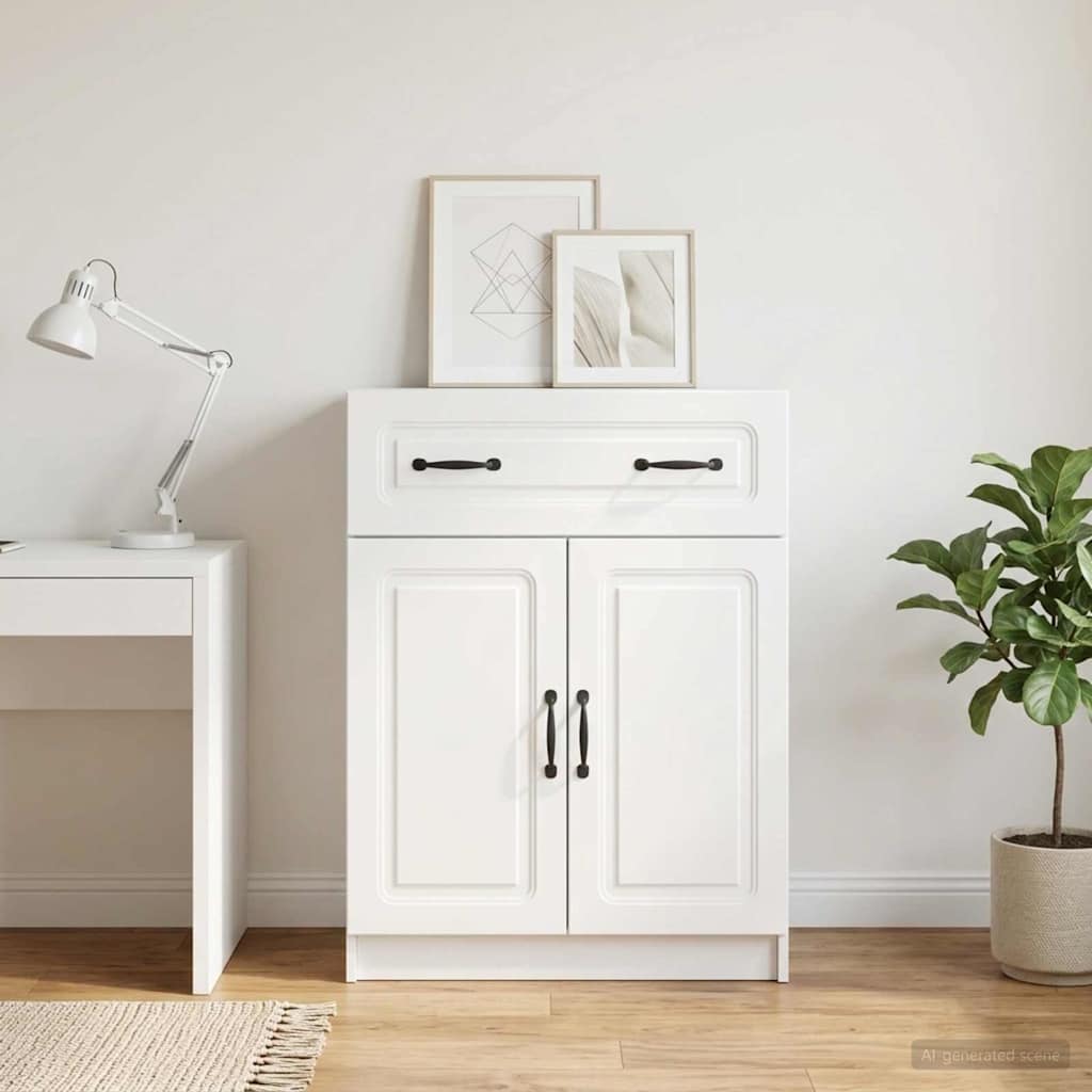 Sideboard White 66 x 34.5 x 87 cm Engineered Wood