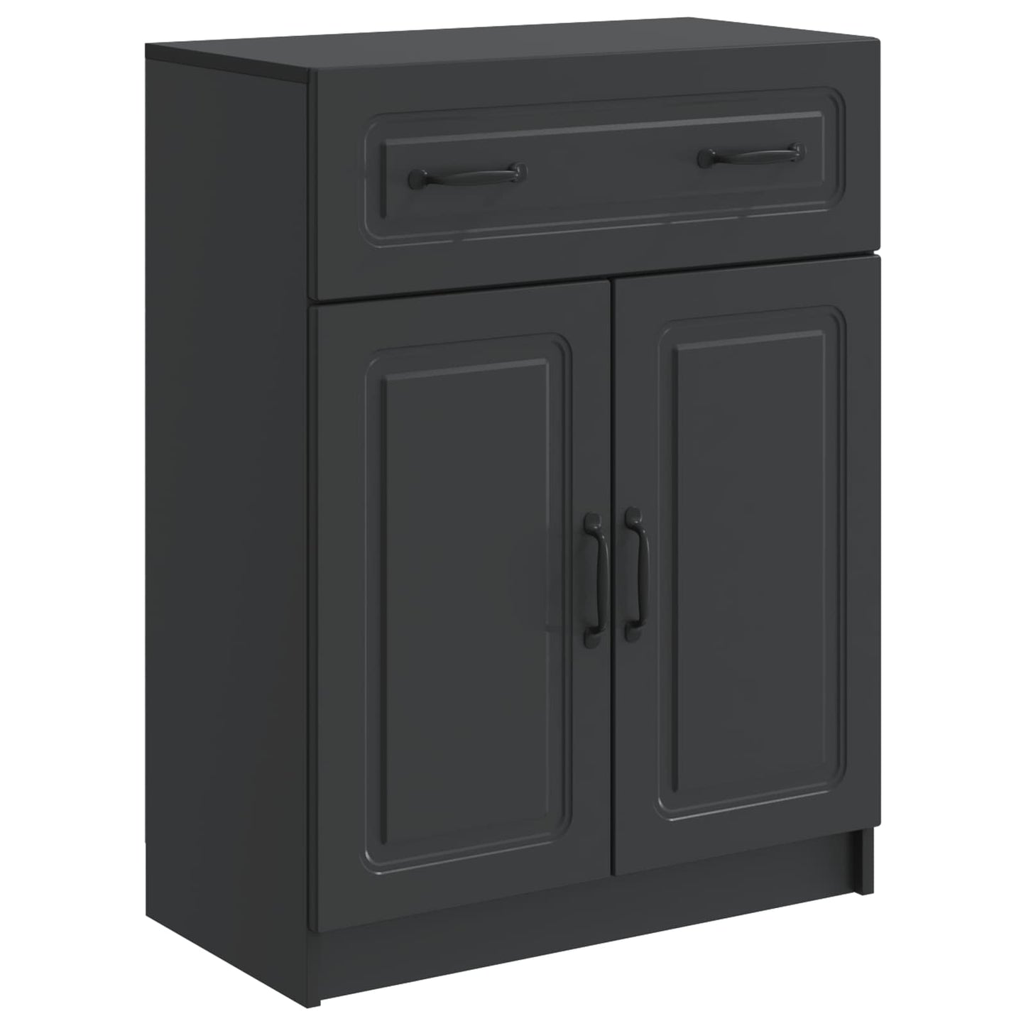 Sideboard with Drawer Black 66 x 34.5 x 87 cm Engineered Wood