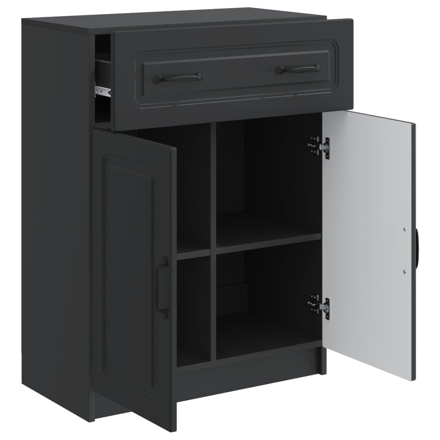 Sideboard with Drawer Black 66 x 34.5 x 87 cm Engineered Wood