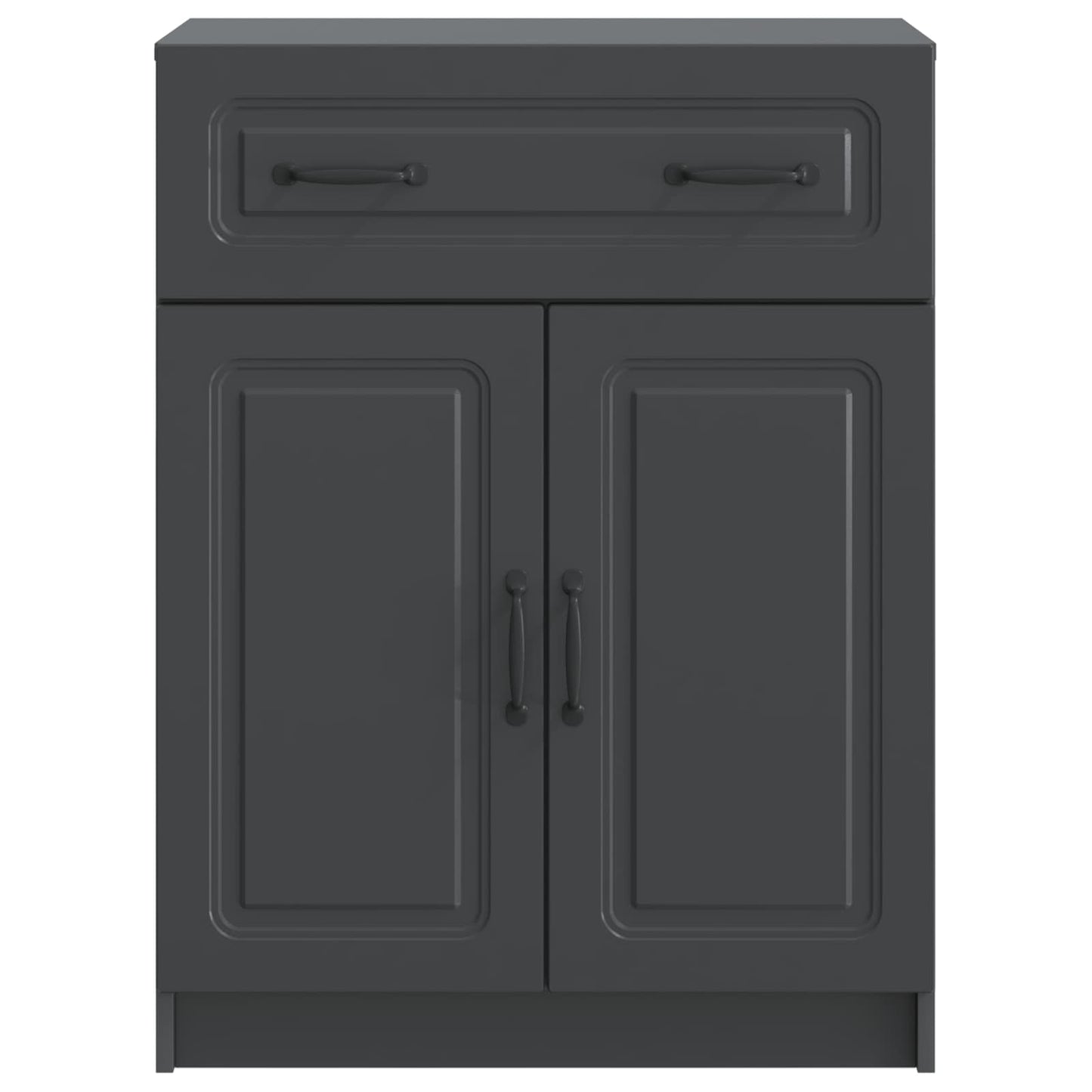Sideboard with Drawer Black 66 x 34.5 x 87 cm Engineered Wood