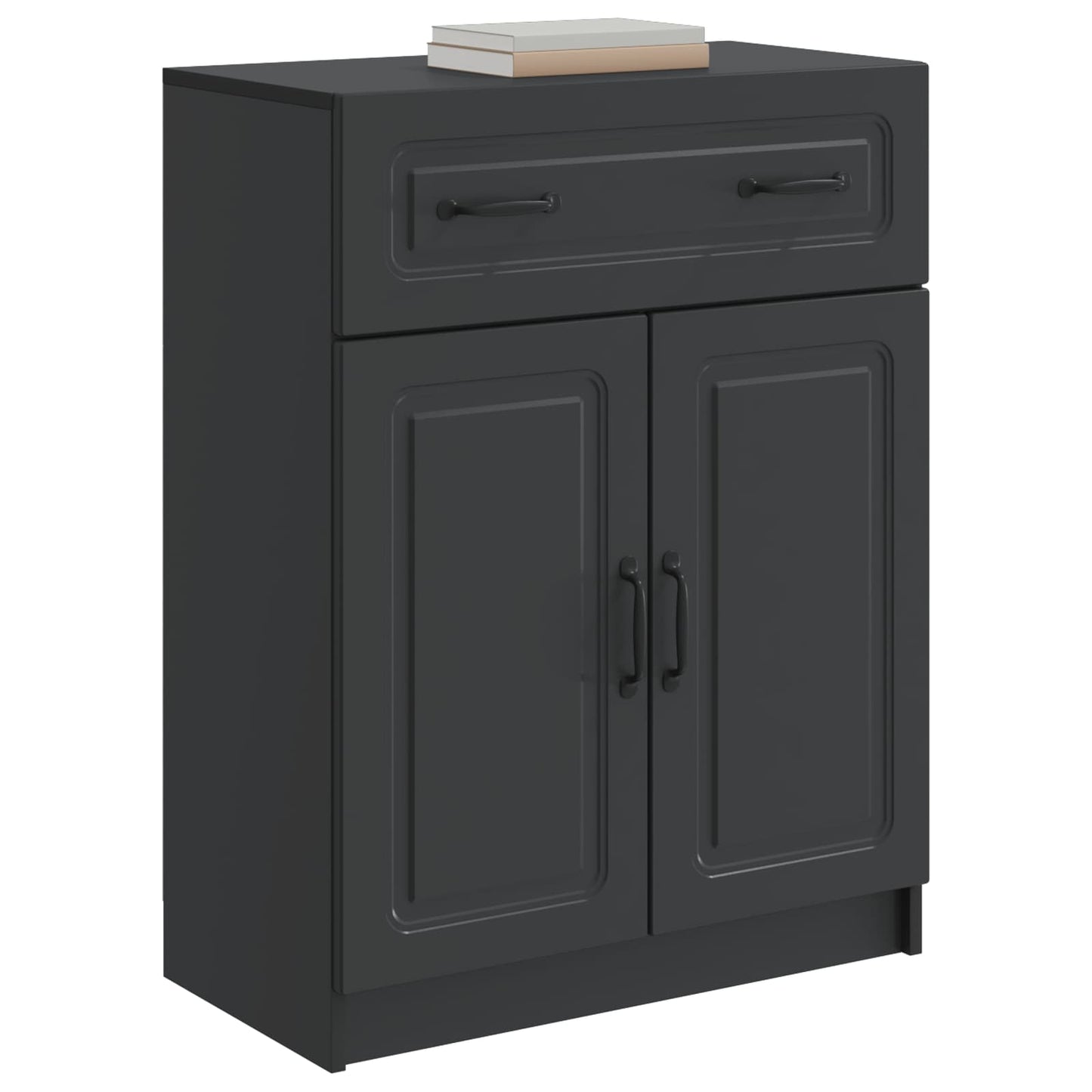 Sideboard with Drawer Black 66 x 34.5 x 87 cm Engineered Wood