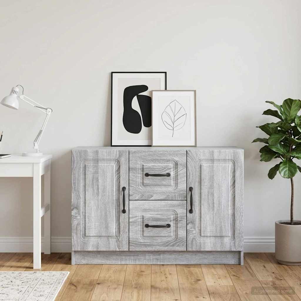 Sideboard Grey Sonoma 89 x 34.5 x 57 cm Engineered Wood