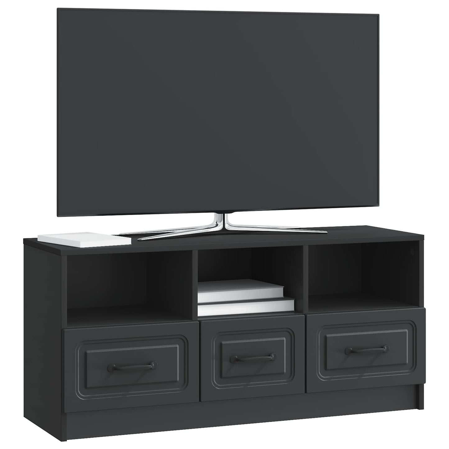 TV Cabinet with Drawer Black 102 x 34.5 x 47 cm Engineered Wood