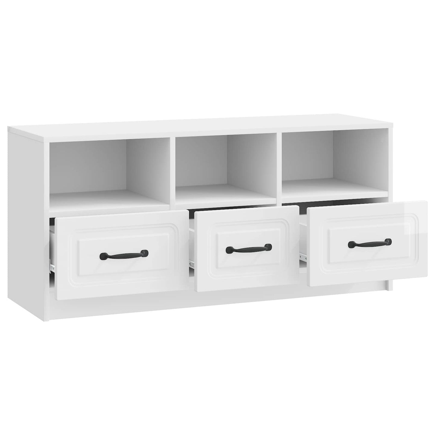 TV Cabinet High Gloss White 102 x 34.5 x 47 cm Engineered Wood