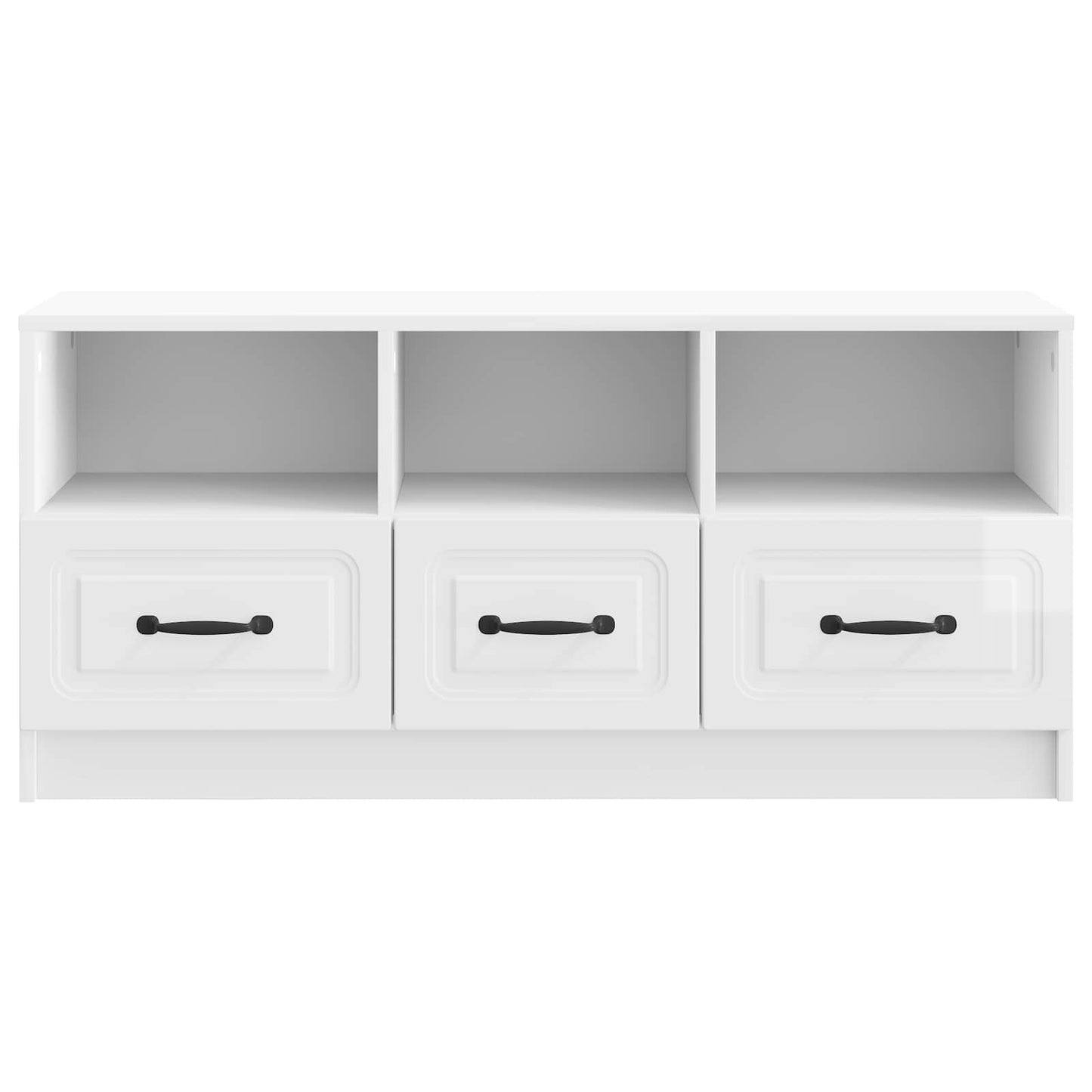 TV Cabinet High Gloss White 102 x 34.5 x 47 cm Engineered Wood