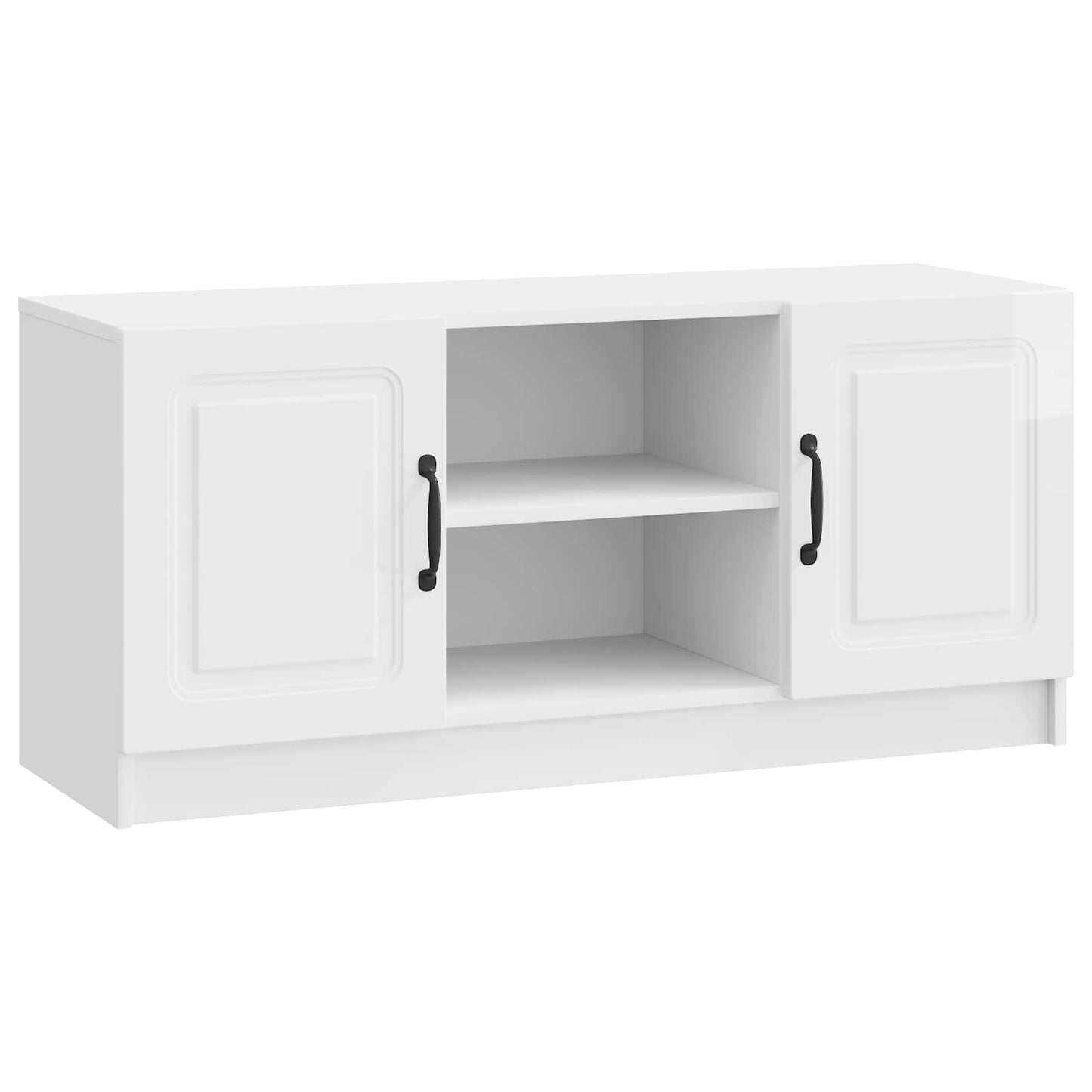 TV Cabinet High Gloss White 102 x 34.5 x 47 cm Engineered Wood