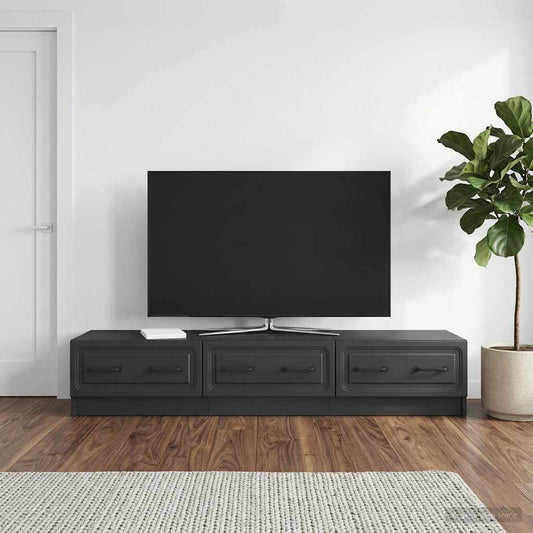 TV Cabinet 147 x 34.5 x 27 cm Black Engineered Wood