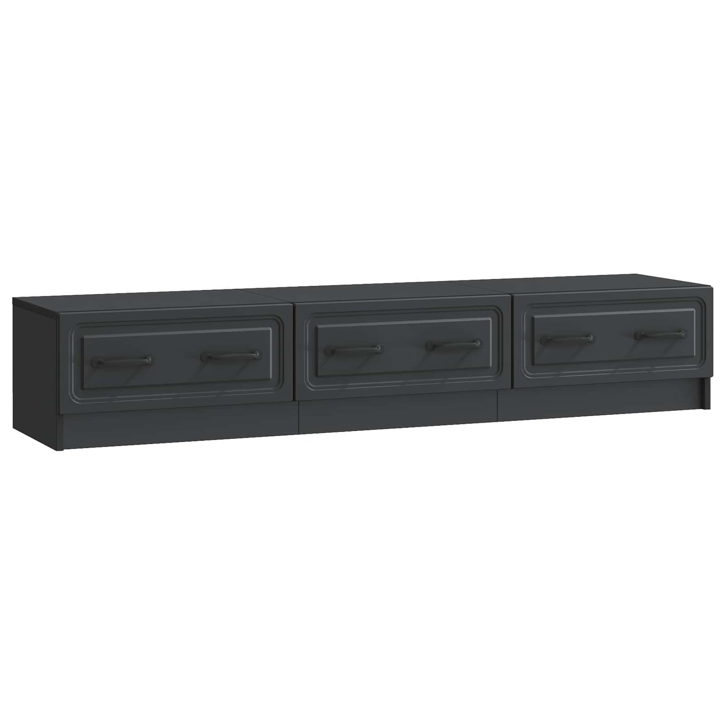 TV Cabinet with Drawer Black 147 x 34.5 x 27 cm Engineered Wood
