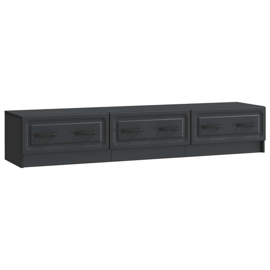 TV Cabinet with Drawer Black 147 x 34.5 x 27 cm Engineered Wood