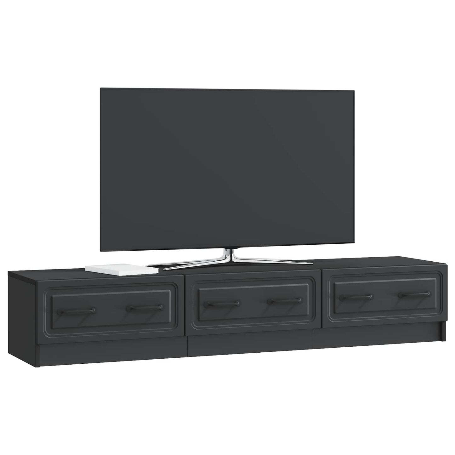 TV Cabinet with Drawer Black 147 x 34.5 x 27 cm Engineered Wood