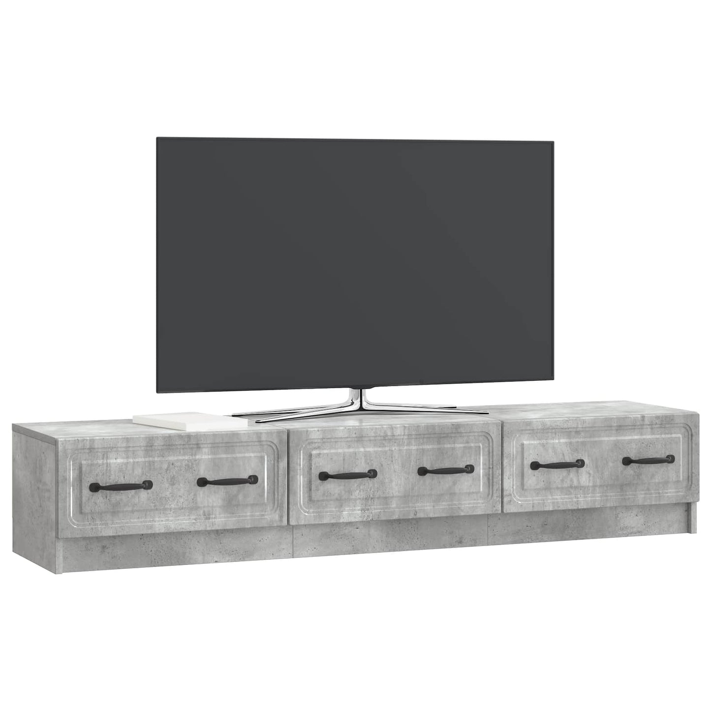TV Cabinet Concrete Grey 147 x 34.5 x 27 cm Engineered Wood